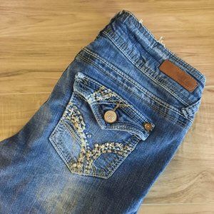 Wall Flower Women's Juniors 7 Light Washed Blue Jeans
